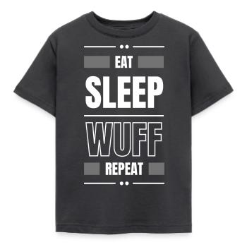 manger sommeil wuff chien répéter idée cadeau chien - T-shirt Enfant - charbon - Devant - AI Model Kid Female (0cm)