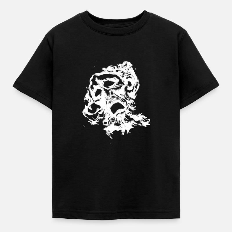 Gesicht weiß - Kinder T-Shirt - Schwarz