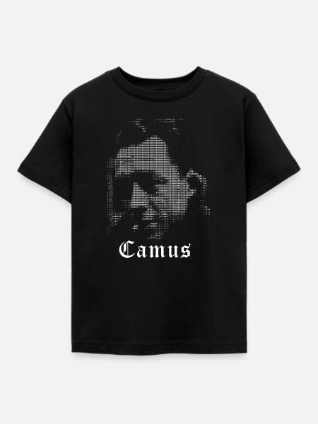Albert Camus ASCII Kunstporträt - Kinder T-Shirt - Schwarz