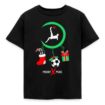 Fußball Weihnachten dream catcher - Kinder T-Shirt - Schwarz - Vorne - AI Model Kid Female (0cm)