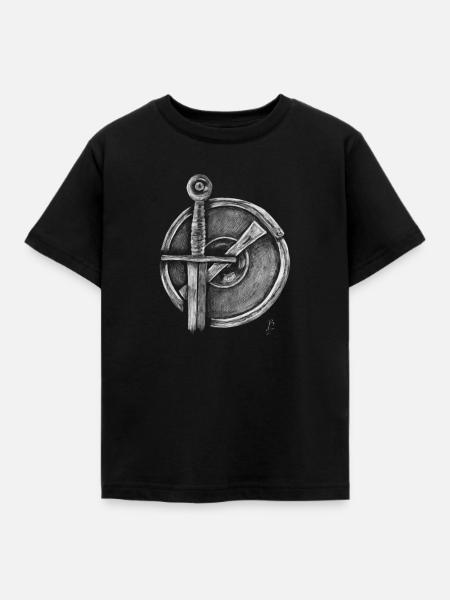 Sword and Buckler - Kinder T-Shirt - Schwarz