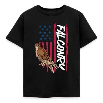 Falknerei Ornithologie Geschenk - Kinder T-Shirt - Schwarz - Vorne - AI Model Kid Female (0cm)