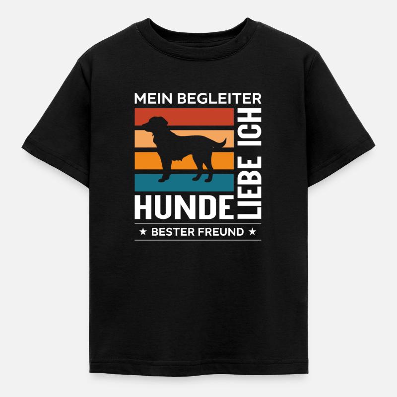 Hunde liebe ich - Kinder T-Shirt - Schwarz