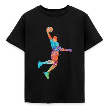 Basketballspieler Basketballer Jungen Basketball - Kinder T-Shirt - Schwarz - Vorne - AI Model Kid Female (0cm)