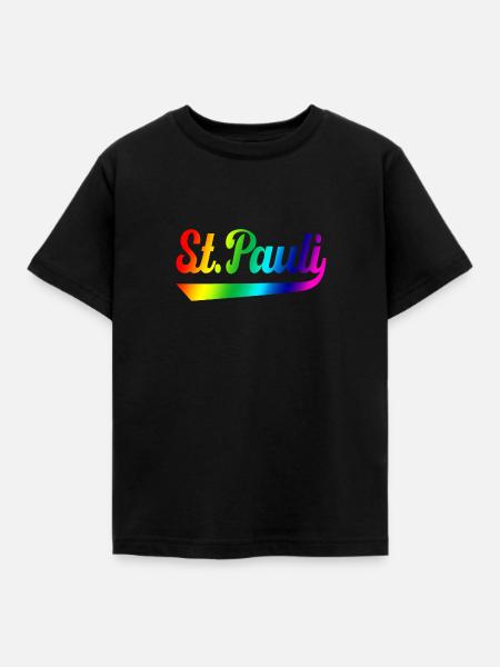 St Pauli Hamburg Regenbogen - Kinder T-Shirt - Schwarz