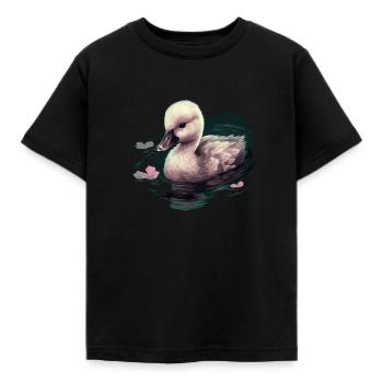 Bébé cygne Oiseau Poussin - T-shirt Enfant - noir - Devant - AI Model Kid Female (0cm)