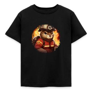 Écureuil de pompiers - T-shirt Enfant - noir - Devant - AI Model Kid Female (0cm)