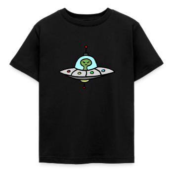 UFO - Kinder T-Shirt - Schwarz - Vorne - AI Model Kid Female (0cm)