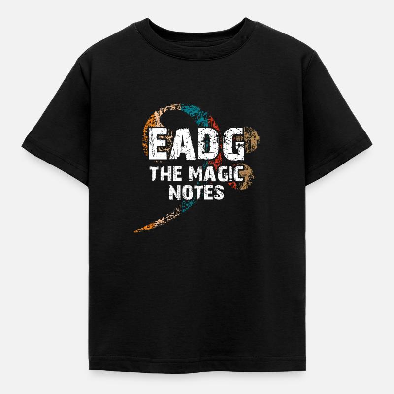 EADG les notes de basse magiques - design de basse cool - T-shirt Enfant - noir