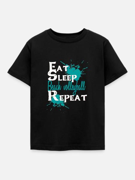 Beachvolleyball - Kinder T-Shirt - Schwarz