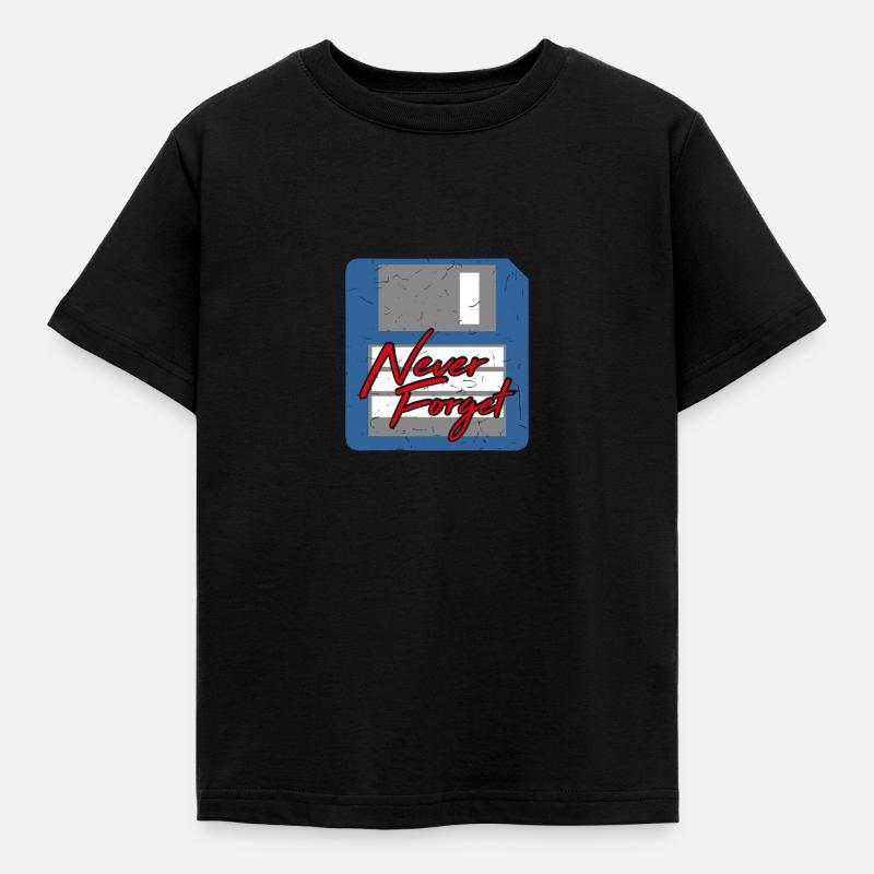 Never Forget Diskette Computer Memory PC Retro - Kids' T-Shirt - black