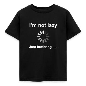 I'm Not Lazy - I'm Buffering (White) - Kids' T-Shirt - black - Front - AI Model Kid Female (0cm)
