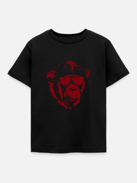 Affe mit Sonnenbrille - Kinder T-Shirt - Schwarz