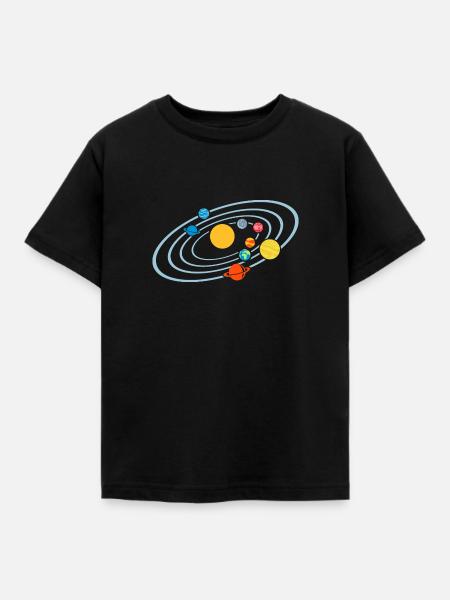 Planeten - Kinder T-Shirt - Schwarz