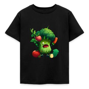 Crazy veggie broccoli - Kids' T-Shirt - black - Front - AI Model Kid Female (0cm)