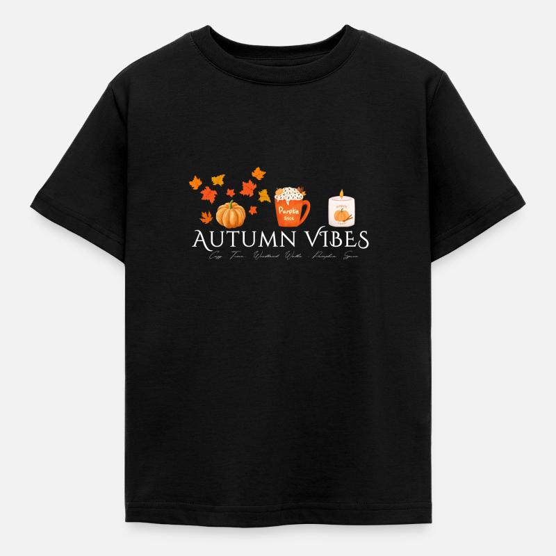 Autumn Vibes - Herbst Design - Pumpkin Spice - Kinder T-Shirt - Schwarz