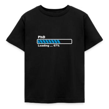 PhD loading bar - Kids' T-Shirt - black - Front - AI Model Kid Female (0cm)