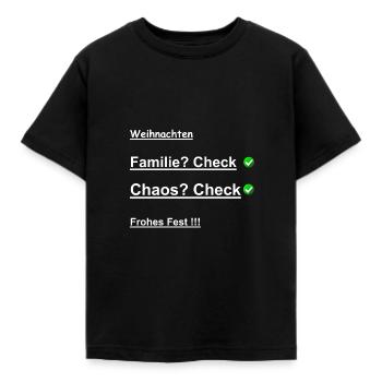 Weihnachten Chaos Check - Kinder T-Shirt - Schwarz - Vorne - AI Model Kid Female (0cm)