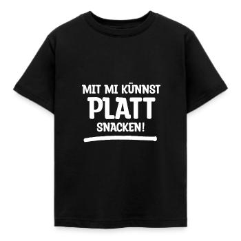 Mit Mi Künnst Platt snacken! - Kinder T-Shirt - Schwarz - Vorne - AI Model Kid Female (0cm)
