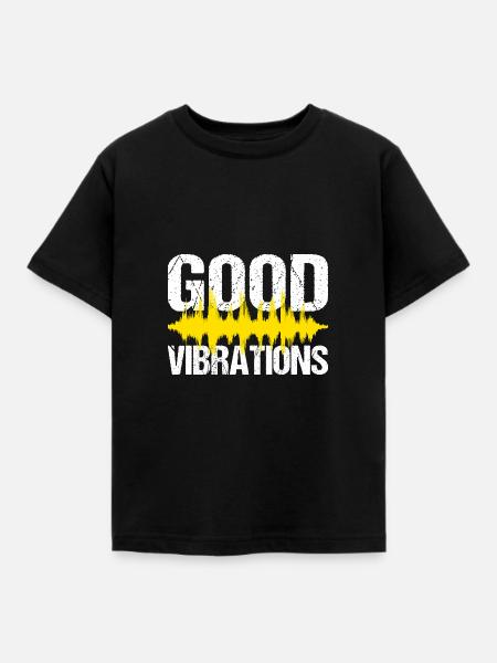 Good Vibrations Music Party - Kinder T-Shirt - Schwarz
