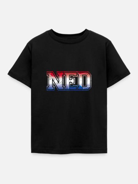 NED Niederlande - Kinder T-Shirt - Schwarz