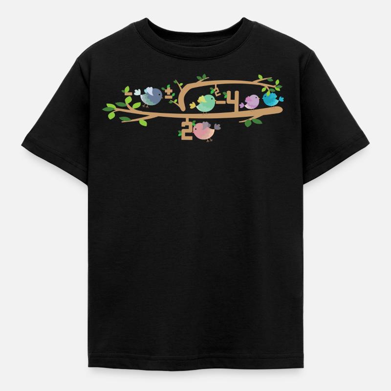 Equation / Birds / Gift / Tree - Kids' T-Shirt - black
