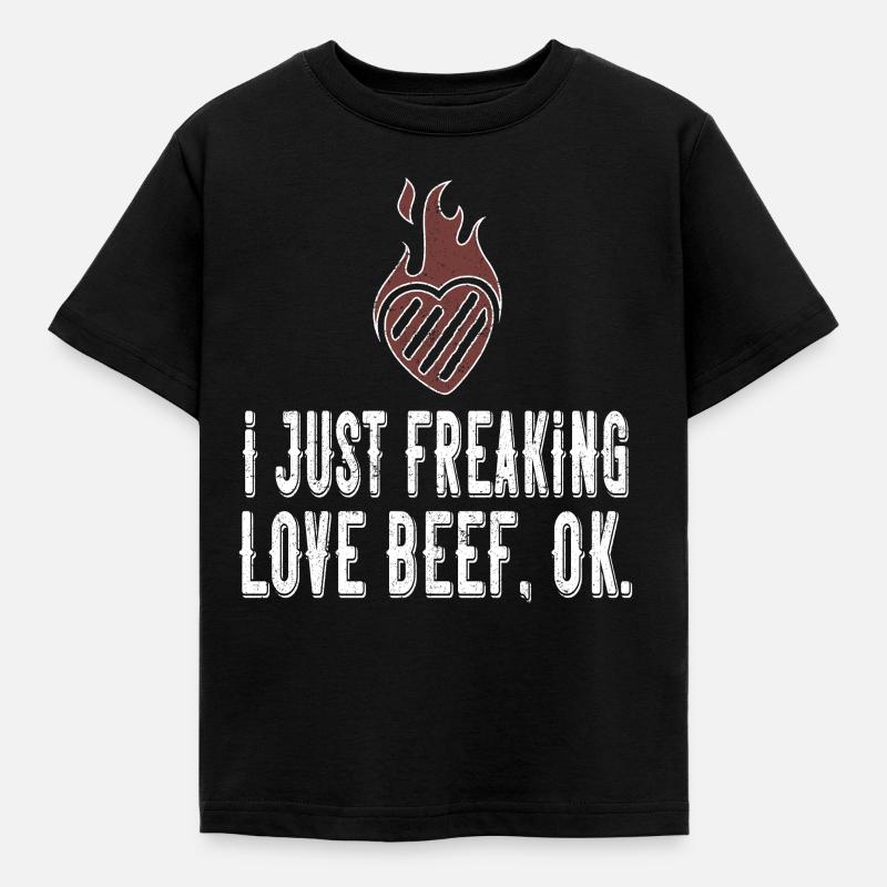 BBQ grilled beef lover tee - Kids' T-Shirt - black
