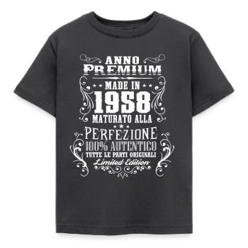 1958 60 Anno Premium Compleanno Regalo IT - T-shirt Enfant - charbon - Devant - AI Model Kid Female (0cm)