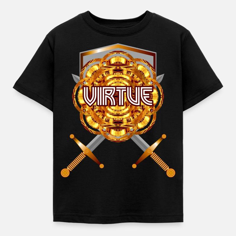 Virtue (Gold) - Kids' T-Shirt - black