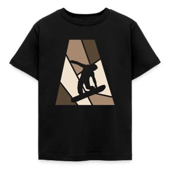 Snowboarding Winter sports Winter sports enthusiasts - Kids' T-Shirt - black - Front - AI Model Kid Female (0cm)