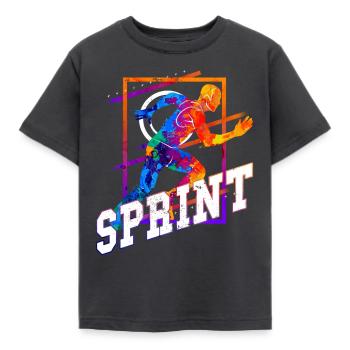 Sprint, Sprinter, Sprint, Athletics, Running - Kids' T-Shirt - dark grey - Front - AI Model Kid Female (0cm)