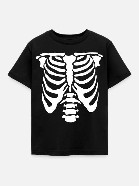 Skelett Halloween Kostüm - Kinder T-Shirt - Schwarz
