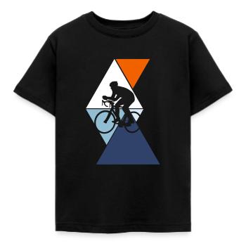 Fahrradfahren - Kinder T-Shirt - Schwarz - Vorne - AI Model Kid Female (0cm)