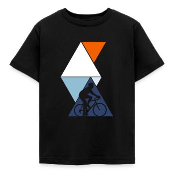 Fahrradfahren - Kinder T-Shirt - Schwarz - Vorne - AI Model Kid Female (0cm)