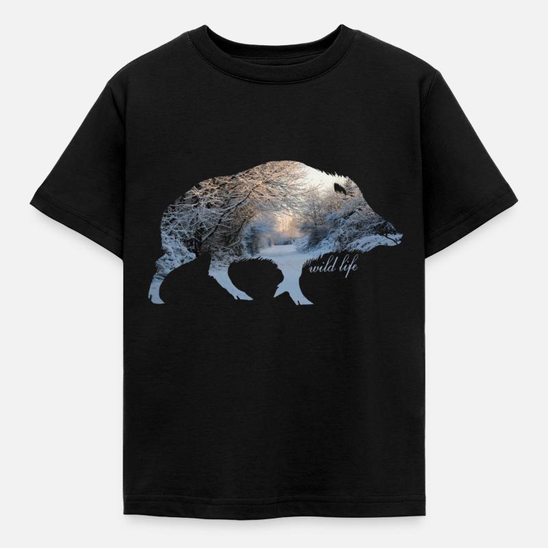 Faune de sanglier - T-shirt Enfant - noir