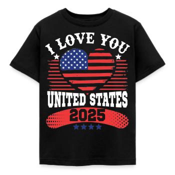 I LOVE YOU UNITED STATES - T-shirt Enfant - noir - Devant - AI Model Kid Female (0cm)