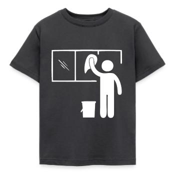 Cleaning windows for a clear view - Kids' T-Shirt - dark grey - Front - AI Model Kid Female (0cm)
