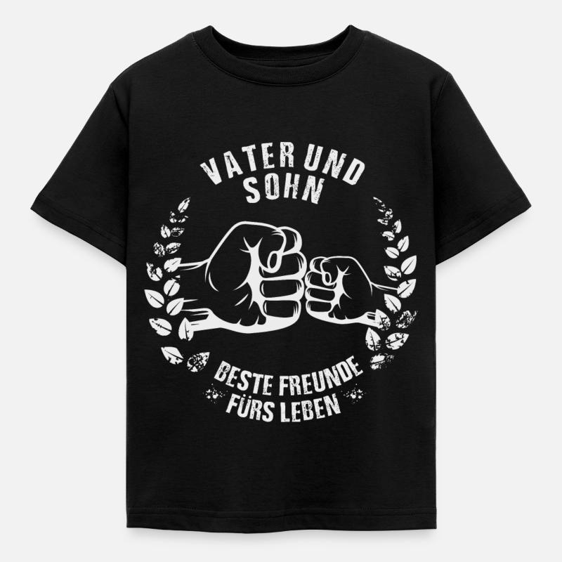 Vater und Sohn - Kinder T-Shirt - Schwarz