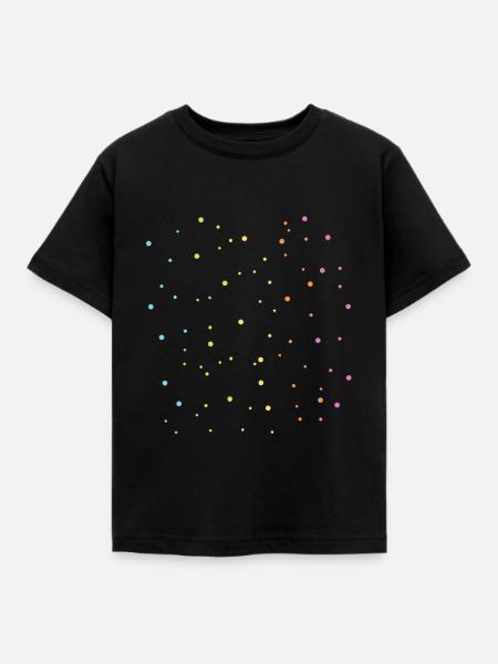 Regenbogen Punkte Muster Geschenkidee - Kinder T-Shirt - Schwarz