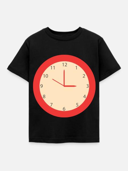 Uhr - Kinder T-Shirt - Schwarz