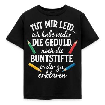 Je suis désolé, je n’ai pas la patience - T-shirt Enfant - noir - Devant - AI Model Kid Female (0cm)