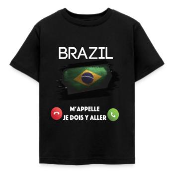 brésil - T-shirt Enfant - noir - Devant - AI Model Kid Female (0cm)