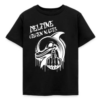 Against Right T-Shirt Anti-Right Dolphins Sea Guard - Kids' T-Shirt - black - Front - AI Model Kid Female (0cm)
