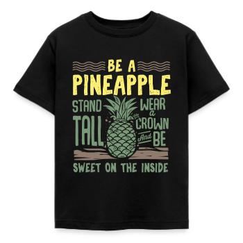 Soyez un ananas - Déclaration de motivation confiante - T-shirt Enfant - noir - Devant - AI Model Kid Female (0cm)