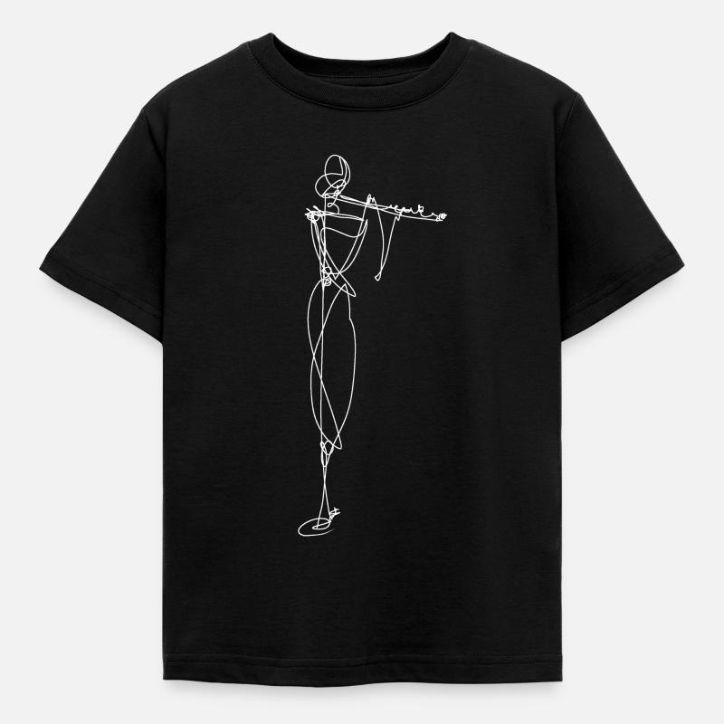 Flöte - Kinder T-Shirt - Schwarz