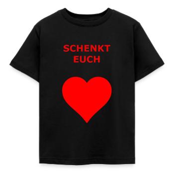 Schenkt Euch Liebe, 1LIVE, Weihnachten, Herz - Kinder T-Shirt - Schwarz - Vorne - AI Model Kid Female (0cm)