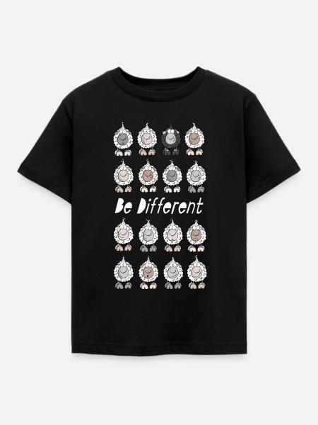Be Different Schafe - Kinder T-Shirt - Schwarz