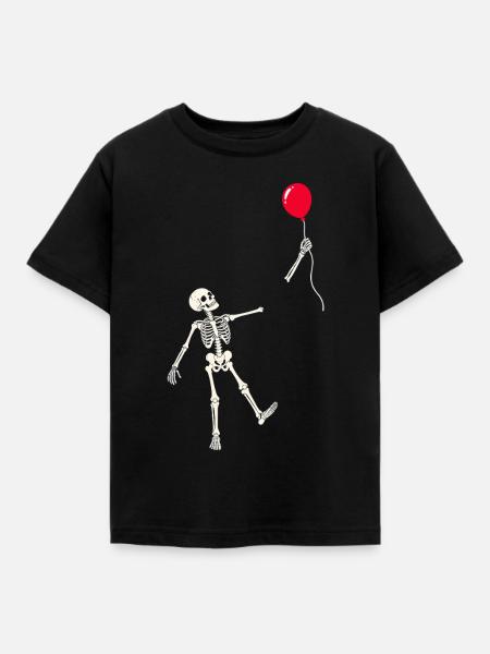 Rotes Ballonskelett - Kinder T-Shirt - Schwarz