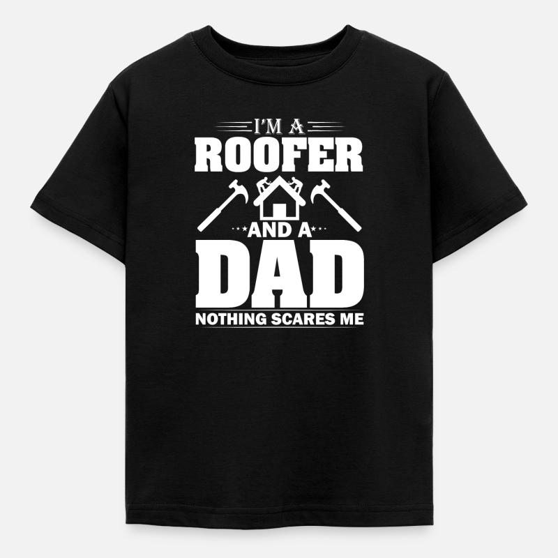 Papa Dachdecker Vater Dachdecken Handwerk dach - Kinder T-Shirt - Schwarz