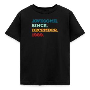 Anniversaire Décembre 1989 Né Année de naissance - T-shirt Enfant - noir - Devant - AI Model Kid Female (0cm)